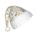 thumbnail image 2 of Fuzoiu Wildflower Honeybee Print Santa Hat Christmas Hat for Adults,Santa Hats with Pompom, Unisex Xmas Holiday Hat for Christmas New Year Festive Party Supplies, 2 of 6