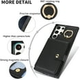 thumbnail image 2 of Allytechgroup Wallet Case for Samsung Galaxy S24 Ultra with Card Slots, RFID Blocking Ring Holder Kickstand Bumper Anti-Scratch Slim Phone Case Cover for Galaxy S24 Ultra, Black, 2 of 8