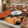 thumbnail image 3 of Manfei Vintage Peony Bloom Fitted Sheet Full 3 Pieces,Oriental Floral Bed Set,1 Fitted Sheet and 2 Pillowcases, 3 of 6