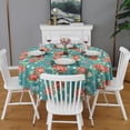 thumbnail image 2 of Round Waterproof Pioneer Floral Tablecloth Reusable Washable Weight Fabric Table Covers for Restaurant,Picnic,Indoor and Outdoor Dining 60 Inch X 60 Inch, 2 of 6