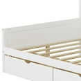 thumbnail image 5 of [Luckynote]Wooden L-Shape Daybed with Seven Storage Cabinets and Two Storage Drawers, Multi-functional Bed with Study Desk and Built-in Bookshelf, White, 5 of 10