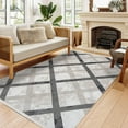 thumbnail image 3 of Grey Geometric Area Rugs for Living Room Washable Rugs Boho Moroccan Area Rug Soft Neutral Geometric Bohemian Carpet Distressed Indoor Rug for Bedroom Dining Room Office Foldable Nonslip Rug, 3 of 9