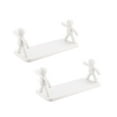 thumbnail image 2 of Wall Mounted Floating Shelves | Adhesive No Drill Storage Shelves | Flexible Use for Bathroom Living Room Bedroom Kitchen | 2-Pack, 2 of 7