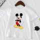 thumbnail image 3 of Linda camiseta de algodón para niños con estampado de Minnie Mickey Mouse, camisetas blancas de manga corta de verano, camisetas Harajuku para niños y niñas, ropa de bebé de Disney, 3 of 5