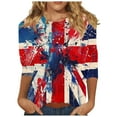 thumbnail image 2 of BLTIBY Womens Blouse Summer Independence Day Printed Round Neck Short Sleeve Shirts Loose Novelty Graphic T-Shirts Fashion Casual Pullover Tops 2025 Multicolor 14 L, 2 of 5