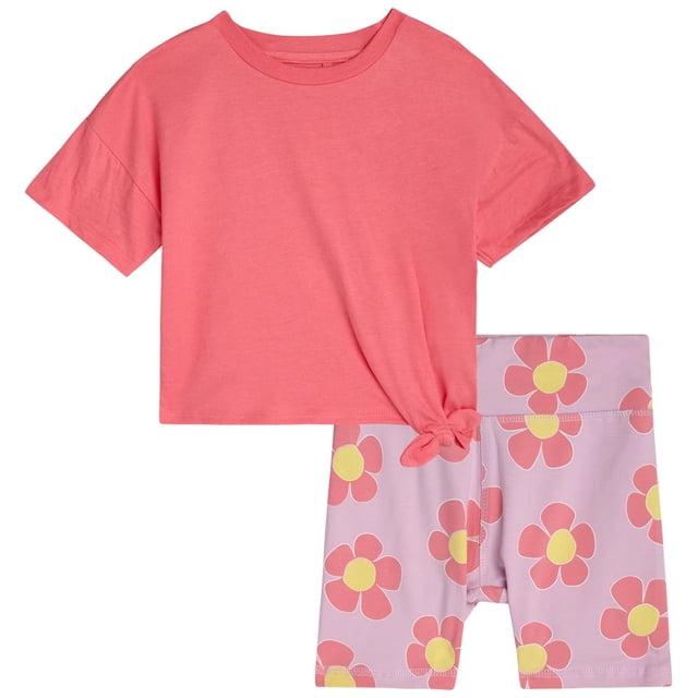 Conjunto de Shorts para Niña Bebé Jessica Simpson Talla 5 Coral Rosa