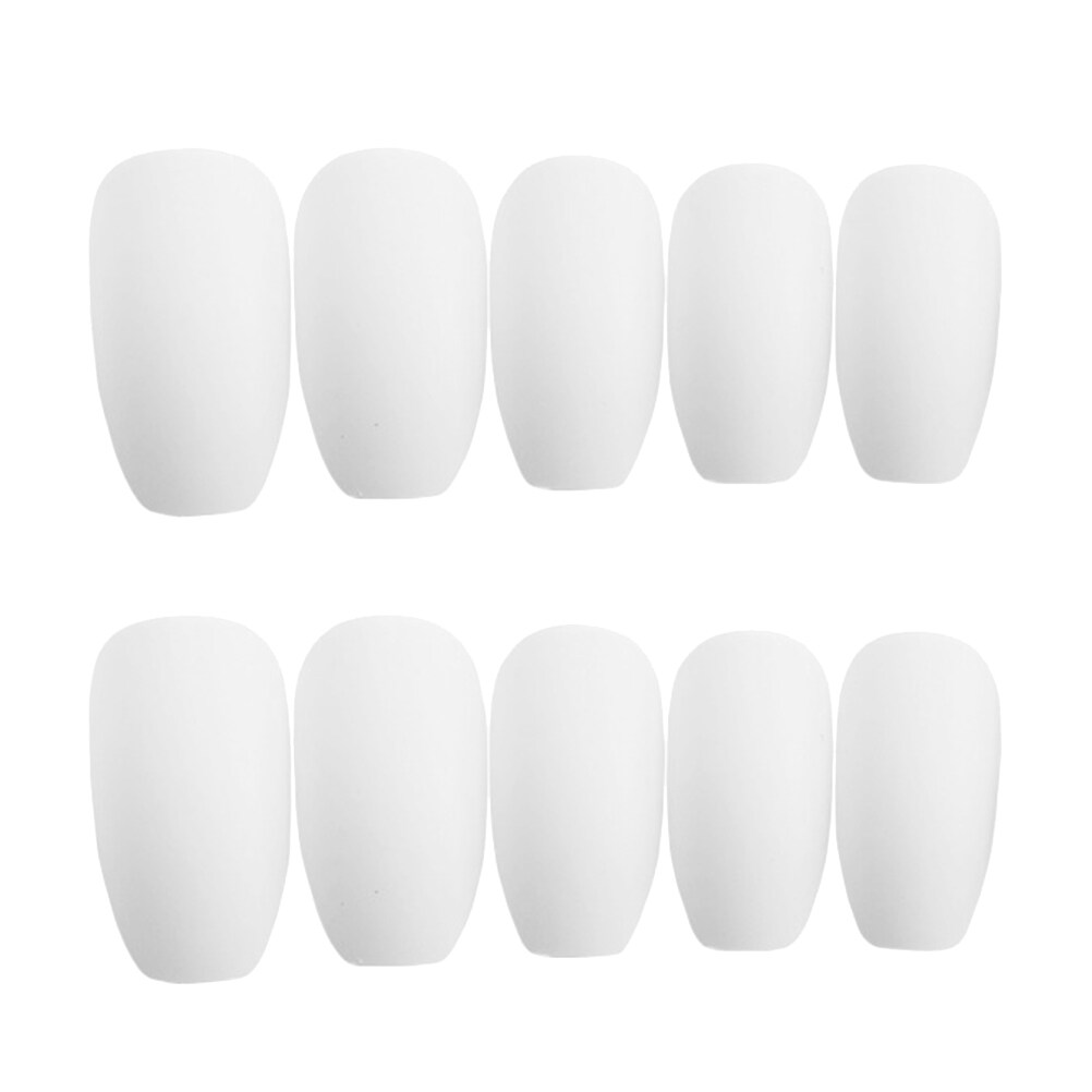 24pcs White Ballerina Fake Nail Tips False Matte Nail Full Cover Fingernails Manicure Tools