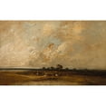 thumbnail image 2 of Jules Dupré 14x11 Black Ornate Wood Framed Double Matted Museum Art Print Titled: Marshland (1860S-1870s), 2 of 5