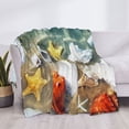 thumbnail image 3 of Fotbe Seashell On The Beach Manta de Franela con Estampado, Manta Ultrasuave para Cama, Sofá, Auto, Hipoalergénica y Antibolitas-60"x50", 3 of 6