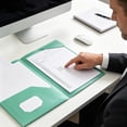 thumbnail image 5 of Two Pocket Folders Plastic Document Organizer Folder with Flap Double Pocket Presentation Folders Mint Green, 5 of 6
