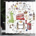 thumbnail image 4 of Ambesonne Travel Shower Curtain, Sketchy Famous Tourist, 69"Wx84"L, Multicolor, 4 of 5