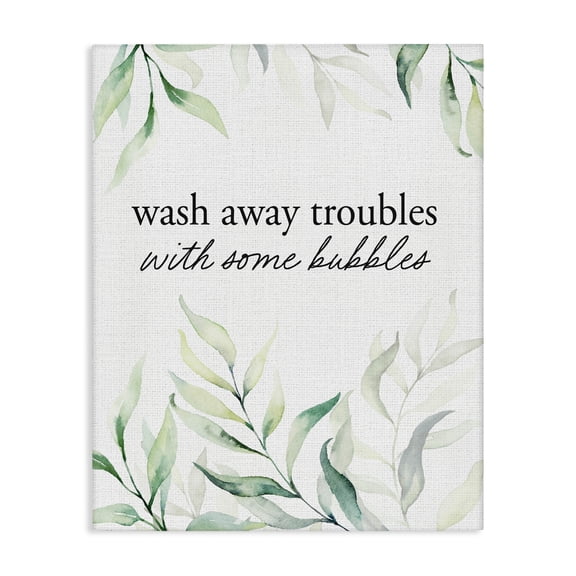 Zen Wash Away Troubles Canvas Wall Art, design by Lettered and Lined