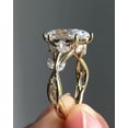 thumbnail image 2 of SOLITAIRE JEWELS 2Ct Marquise Cut Moissanite Diamond Engagement Twisted Band Ring 14K Yellow Gold, 2 of 6