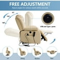 thumbnail image 6 of AHOMELI Dual Motor Real Leather Living Power Remotes Adjustable And Backrest Recliner Chair, Beige, 6 of 9
