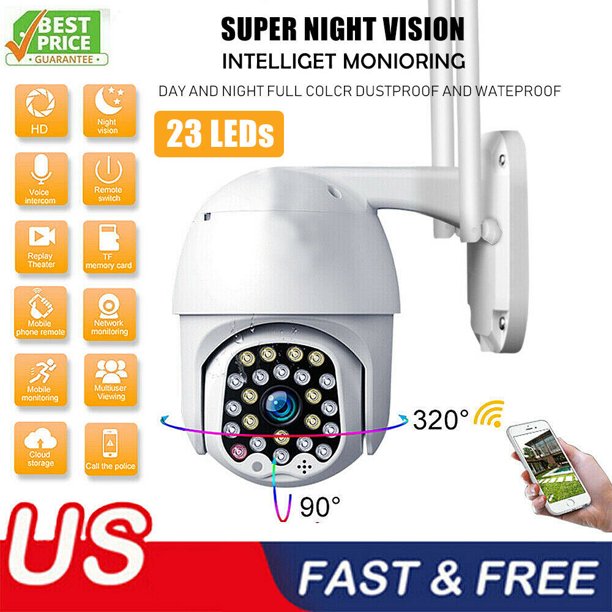 1080p Hd Ip Cctv Camera Waterproof Outdoor Wifi Ptz 23 Led Security Wireless Ir Camera Walmart Com Walmart Com