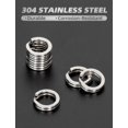thumbnail image 2 of BLUEWING Stainless Steel Split Ring 25pcs Flat Ring High Strength Ring for Saltwater Freshwater Fast Change Rings Tackle Jigging Lure Connector, 46lbs, 2 of 7
