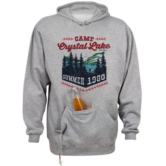 Camp Crystal Lake Beer Holder Tailgate Hoodie Sweatshirt Unisex Large Oxford