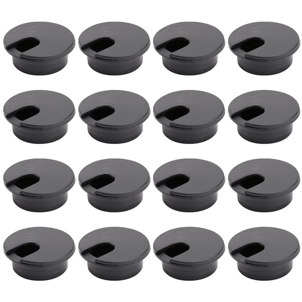 30 piezas de tapas para orificios de cables, color negro, para mesa, puerto de salida de cables, pasacables para escritorio
