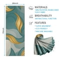 thumbnail image 2 of Teal Gold Wave Marble Pattern Hot Yoga Mat Towel Non Slip for Hot Yoga - Quick-Drying Yoga Mat Cover with 4 Corner Pockets with Travel Bag - Hot Yoga Towel Non Slip 74"x26", 2 of 6