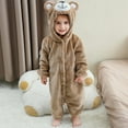 thumbnail image 4 of Cethrio Boys Fleece Jumpsuits, Winter Cosplay Long Sleeve Warm One-piece Pajamas Khaki Size 5-6T, 4 of 8
