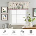 thumbnail image 6 of Kitchen Valances for Window, Vintage Bike on Linen Light Filtering Rod Pocket Valance Curtain, Spring Jugal Leaves Roses Short Curtains Window Topper for Bedroom Bathroom Living Room 54x18in, 6 of 9