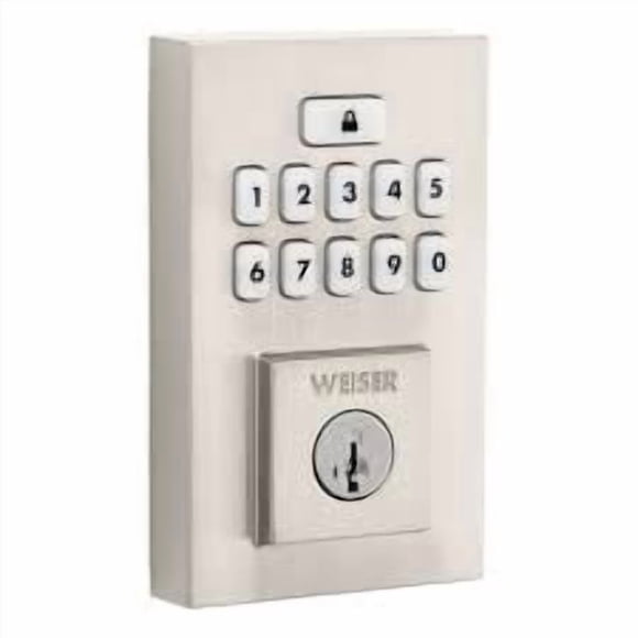 Weiser SmartCode Contemporary Keypad Satin Nickel Keyless Entry Door Lock/Exterior Door Deadbolt