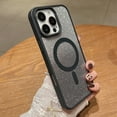 thumbnail image 3 of Magnetic Case for iPhone 16 Plus, Compatible with Mag-safe - [TPU Anti-Slip Edge] [Shockproof Protection] Hard Slim Magnet Protective Bling Gradient Glitter Cover for iPhone 16 Plus,Black, 3 of 6