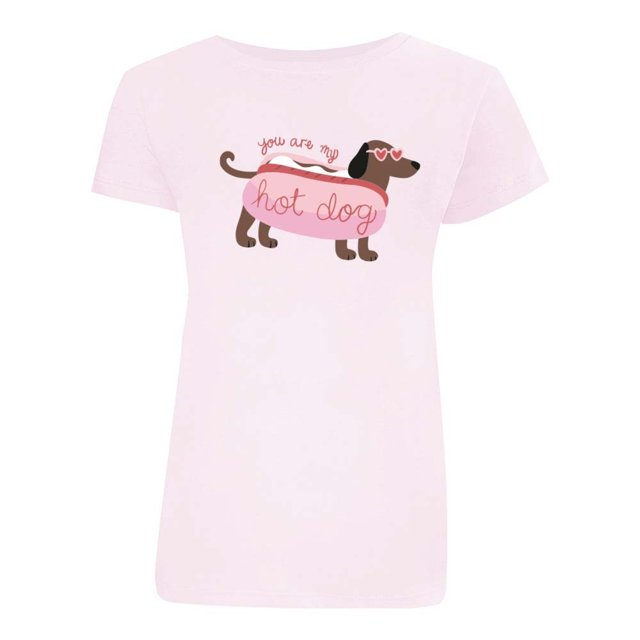 Playera George para Niña, con Estampados de un Perro Salchicha Rosa Talla 10