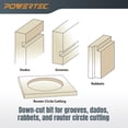 thumbnail image 4 of POWERTEC Down Cut 1/8" Spiral Router Bit w/ 1/4" Shank Carbide Router Bit, 1/2" Cutting Length & 2" Long. Fits CNC Router, Handheld Router, Router Table & Plunge Router for Router Bushing (73040), 4 of 7