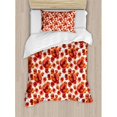 thumbnail image 3 of Floral Queen Size Duvet Cover Set, Red Poppy Flowers Watercolor Paintbrush Style Effect Nature Idyllic Artsy Print, Decorative 3 Piece Bedding Set with 2 Pillow Shams, Red and White, by Ambesonne, 3 of 3