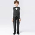 thumbnail image 2 of FLMEI Boy Suits 5 Piece Slim Fit Suit for Kids Toddler Boy Tuxedo Set Formal Set Wedding Ring Bearer Outfit for 1-14Y, 2 of 8