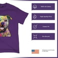 thumbnail image 4 of Tee Hunt Beware of Pit Bull T-Shirt Dean Russo Art Colorful Cute Dog Men's Tee, Purple, 3X-Large, 4 of 5