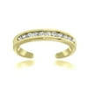 Cubic Zirconia Channel-Set Dainty Toe Ring Gold Flash Sterling Silver