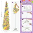 thumbnail image 7 of Ayieyill 5ft Easter Tree Decorations, Tinsel Easter Trees Pop up Artificial Pencil Trees, Collapsible Easter Christmas Trees for Easter Party Decorations (Eggs Not included), 7 of 7