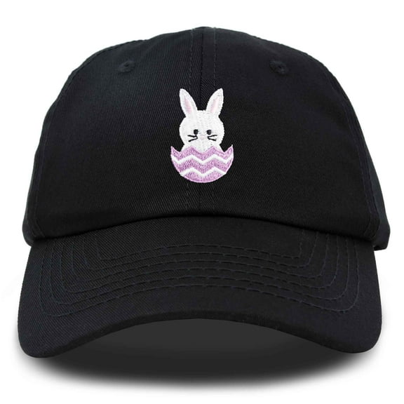 DALIX Cute Easter Bunny Kids Hat Embroidered Girls Baseball Cap in Black