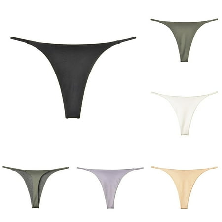 Women Sexy Lingerie Seamless Panties Briefs Underwear Low Waist G-String Thongs Black S YIWEI
