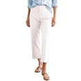 thumbnail image 2 of White Women's Pants Cropped Linen Pants Women High Waisted Straight Leg Work Pants Business Casual Ankle Pants with Pockets, 2 of 6