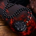 thumbnail image 3 of HOOUN Dargon Natural Black Obsidian Carved Dragon Head Lucky Amulet Necklace Pendant, 3 of 4