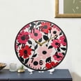 thumbnail image 4 of Yayeee Wall Clock Battery Operated 11.9" Silent Quartz Non-Ticking for Living Room Decor, Pink and Red Flowers, 4 of 8