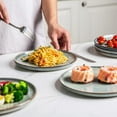 thumbnail image 2 of AmorArc Dinner Plates Set of 6, 10.5 Inch Reactive Glaze Ceramic Plates Set, Microwave, Dishwasher Safe, Scratch Resistant, Modern Large Dinnerware Dishes Set Kitchen Stoneware Plates-Reactive Glaze, 2 of 8