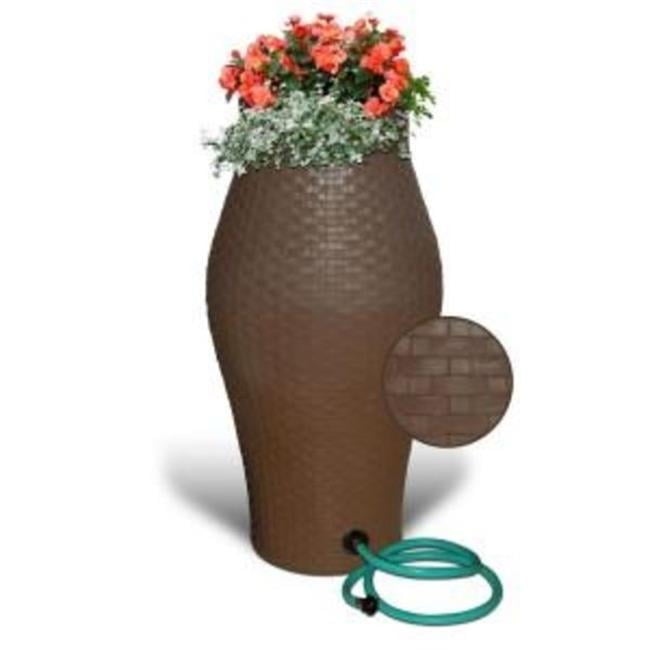Basketweave Rainwater Urn Chocolate Brown by PatioPlus