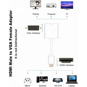 VGA to HDMI Converter 1080P HDMI Male to VGA Female Video Converter Adapter Cable for PC Laptop HDTV Projectors and Other HDMI Input Devices