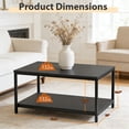 thumbnail image 4 of SuperDeal 2-Tier Compact Coffee Table Industrial Cocktail Desk W/ Storage Shelf for Small Apartment Living Room, Black, 4 of 9