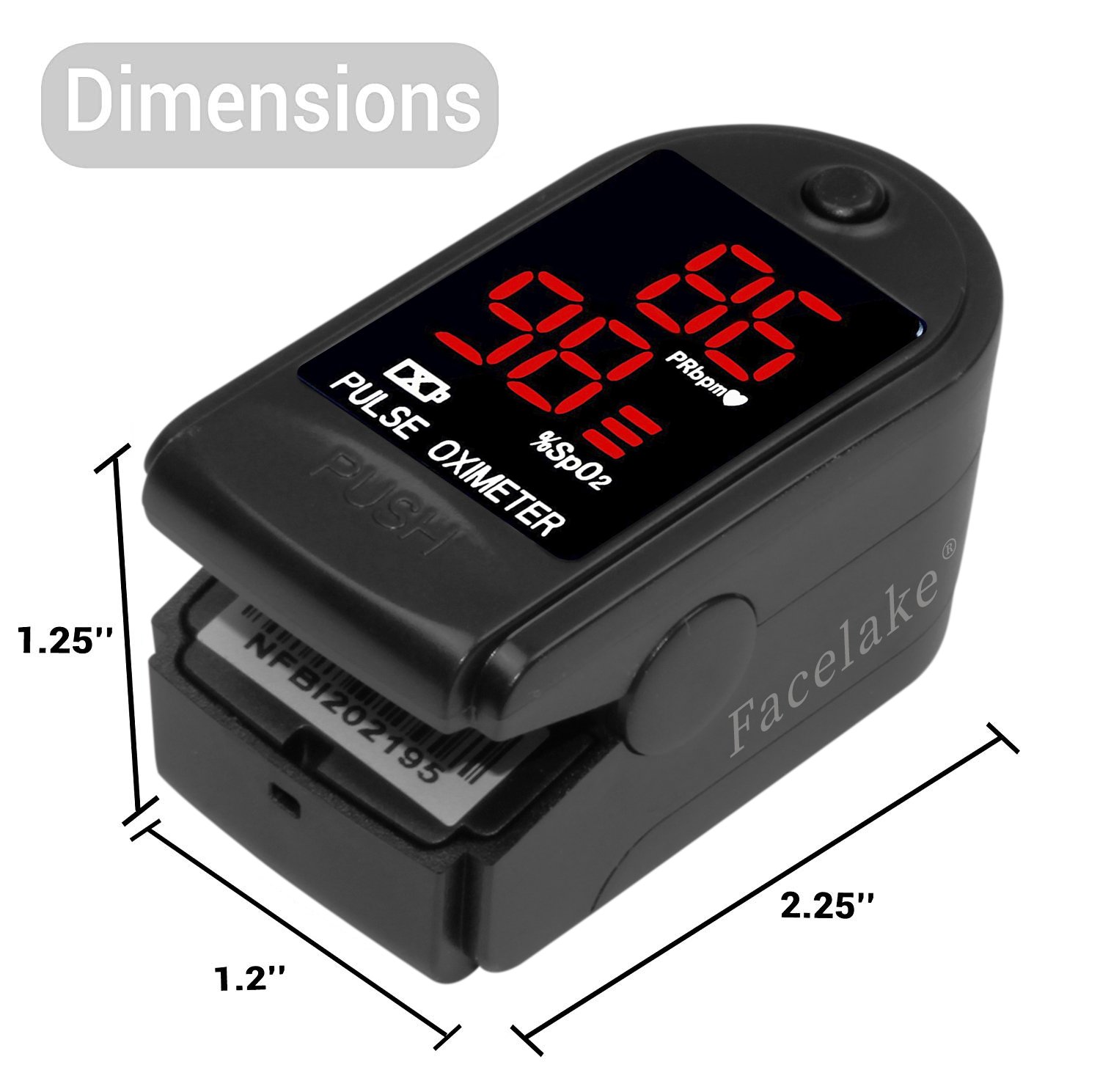 FaceLake FL-400 Fingertip Pulse Oximeter (Black) - image 3 of 5