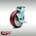 thumbnail image 2 of 6 Inch SS Poly on Aluminum Swivel Caster with Ball Bearing and Brake SCC, 2 of 2