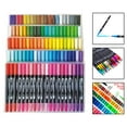 thumbnail image 3 of Bolígrafo de pincel de doble punta premium de 60/100 colores, pincel flexible, pintura para bocetos de acuarela 100 piezas, 3 of 9