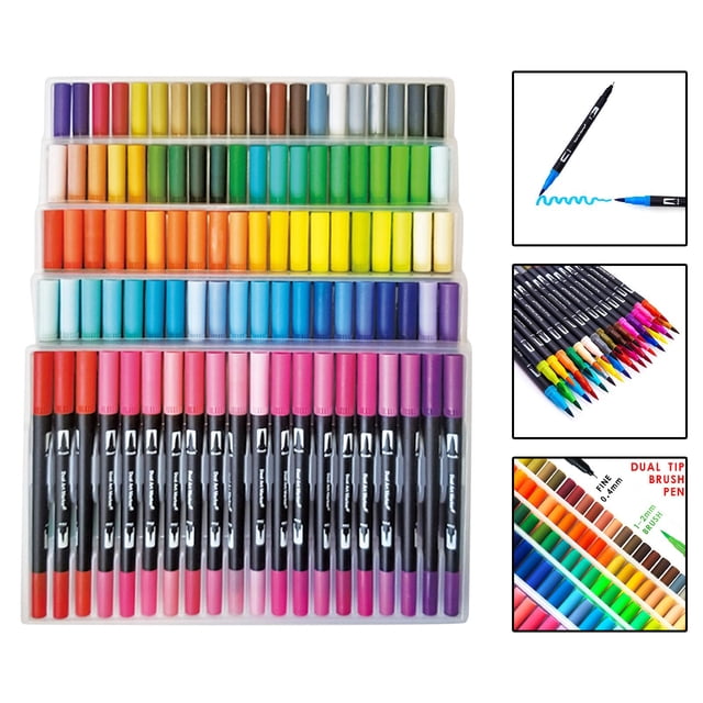 Rotuladores de pintura de de de doble punta de 60/100 colores para libros Manga caligrafía letras de mano pintura escritura manualidades 100 piezas Macarena Rotuladores de doble punta