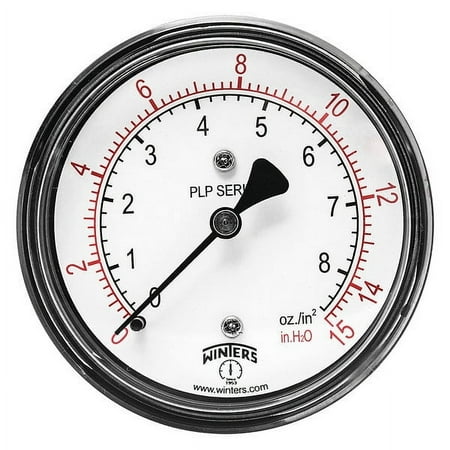 Winters Pressure Gauge,2-1/2" Dial Size,Black PLP340