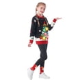 thumbnail image 3 of Joyfy Light Up Ugly Christmas Sweater with LED Christmas Tree, Black Holiday Pullover for Women, Men and Kids, 3 Light Modes, Funny Christmas Party Outfit for Family Photos, Winter Events and Gifts, 3 of 7