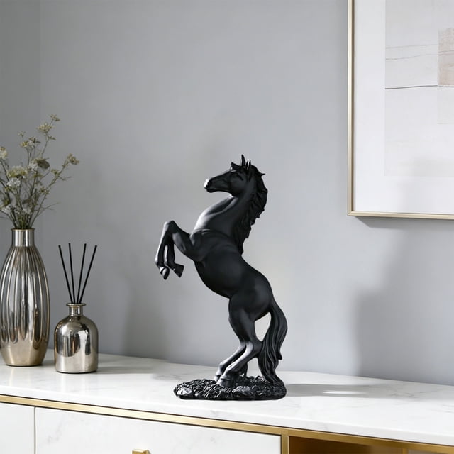 Escultura de Caballo Blanco de Resina de 30 Cm, Figura de Semental Al Galope, Elegante y Minimalista, Decoración Del Hogar, Sala de Estar, Estudio, Feng Shui, Regalo de Éxito.